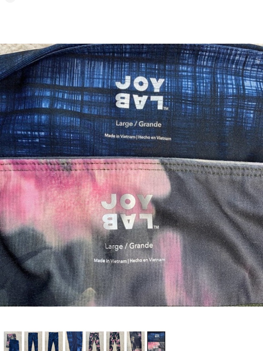 JoyLab Reversible Leggings in Navy Textured & Pink Tie-Dye